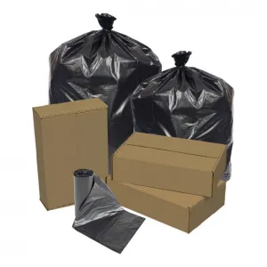 38x58 LLD 1.5 mil Extra Heavy Can Liner, Black, 60 gal, Coreless roll, 100 bags/case