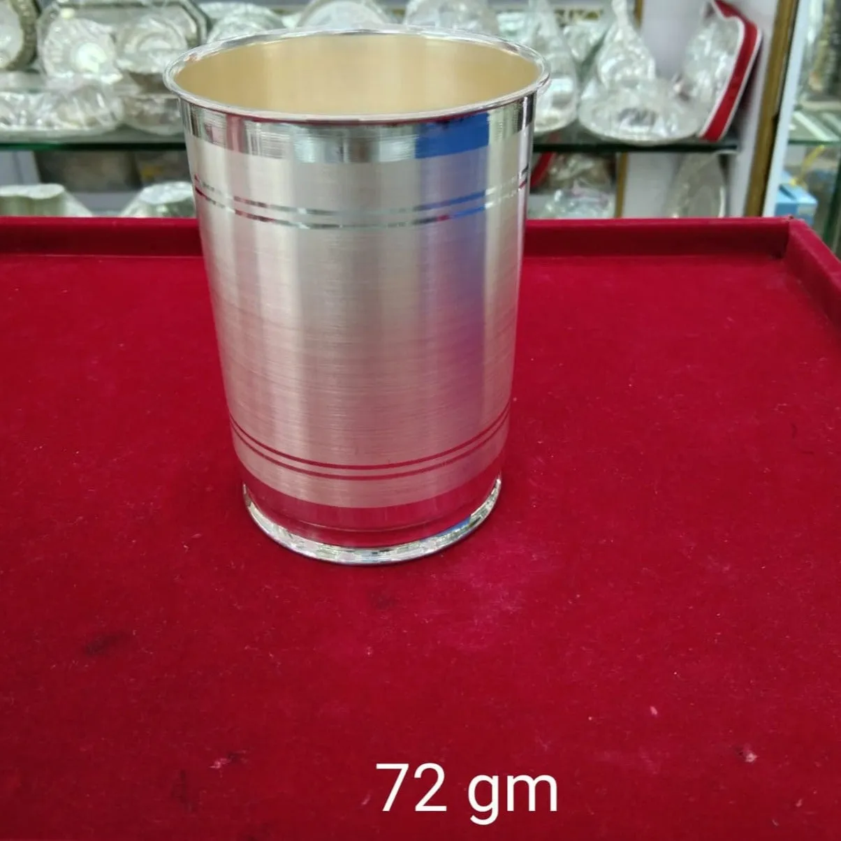 999 fine pure silver glass tumbler handmade water / milk / cup gifting silver utensils or silver vessel - 3.9 inch size, 72 gram approx