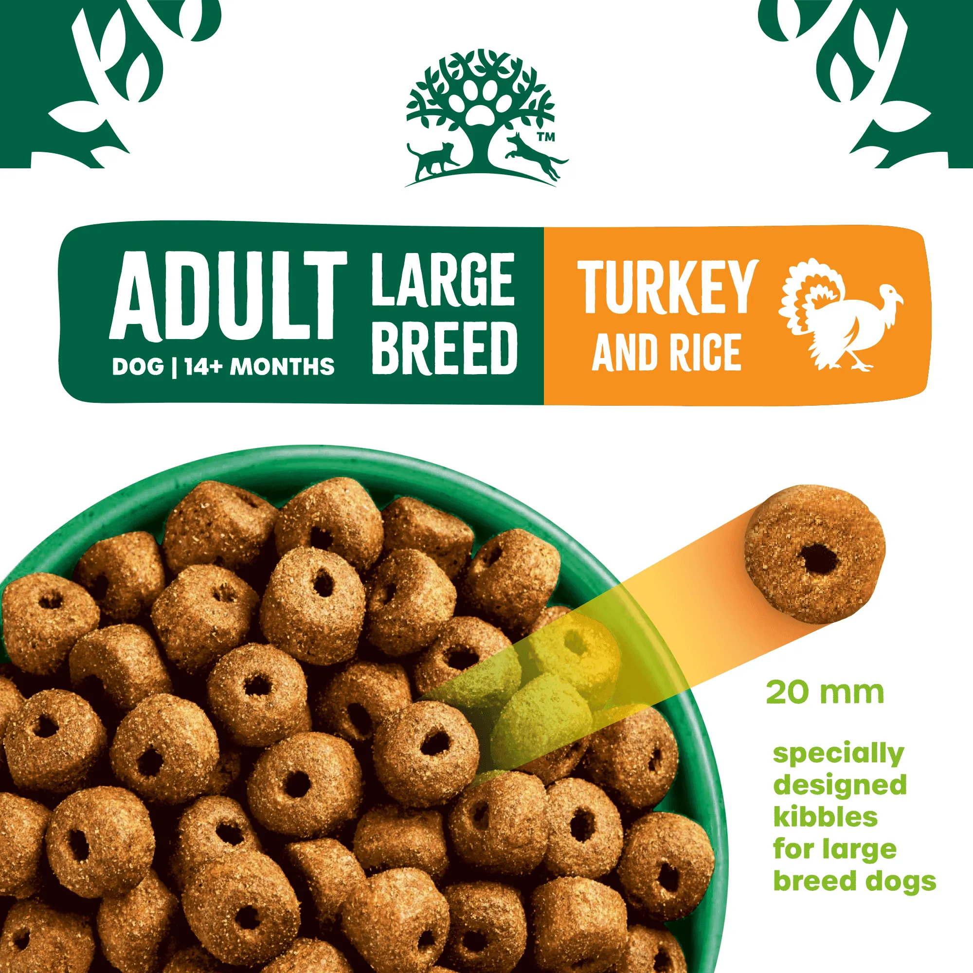 Adult Turkey & Rice Large Breed Dry Dog Food