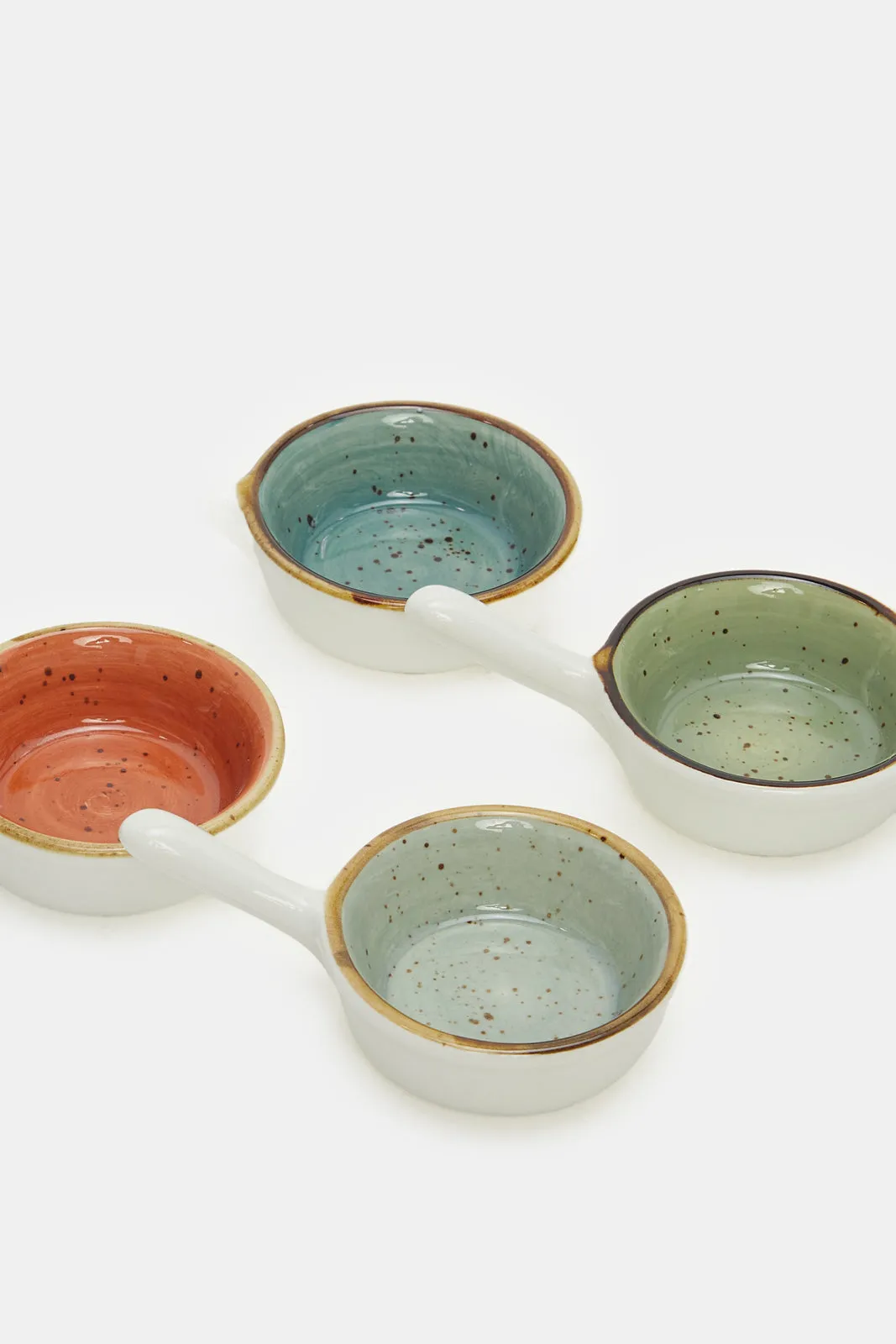 Assorted Round Shape Small Bowl Set With Handle (4 Piece)