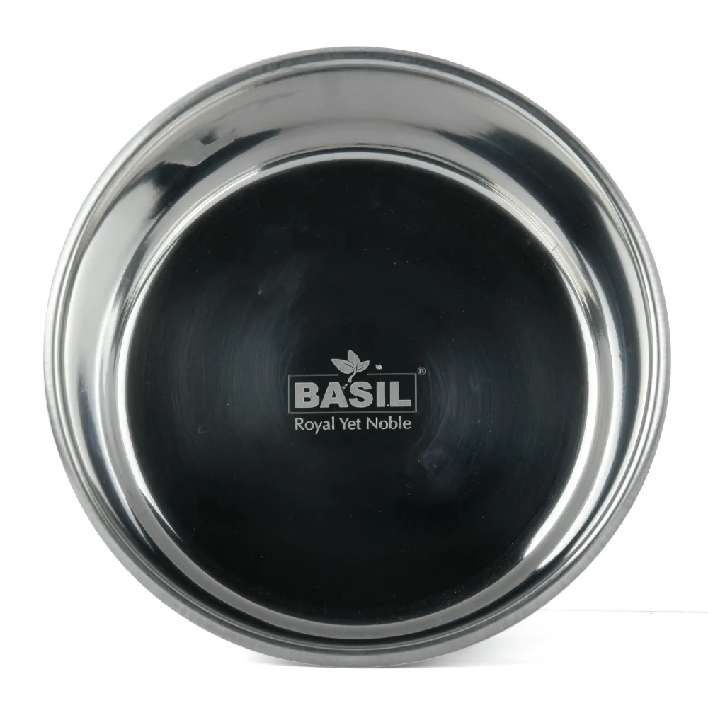 Basil Heavy Dish with Silicon Bowl for Dogs (Black)