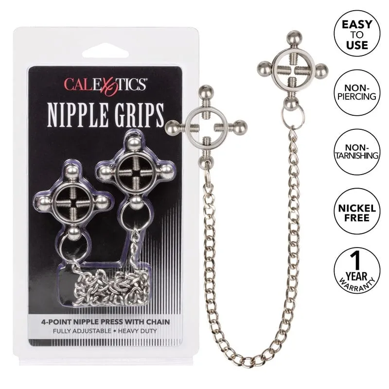 Calexotics Nipple Grips 4-Point Nipple Press with Chain