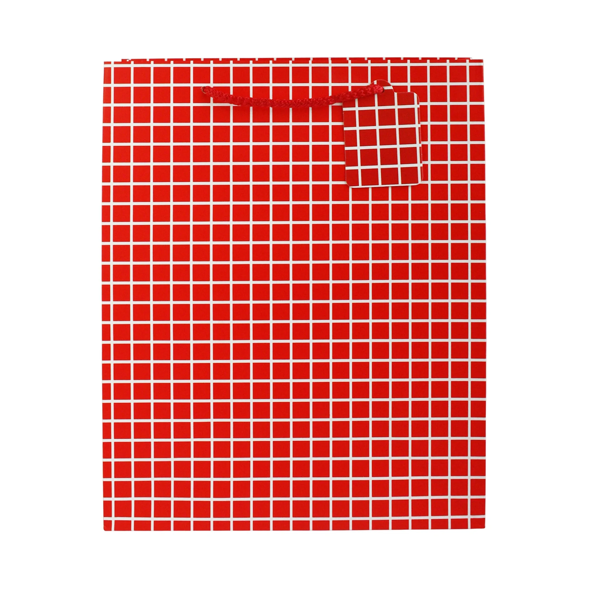 Chic Grid/Checks-Pattern Gift Bags - Set Of 4 (Sizes Available)