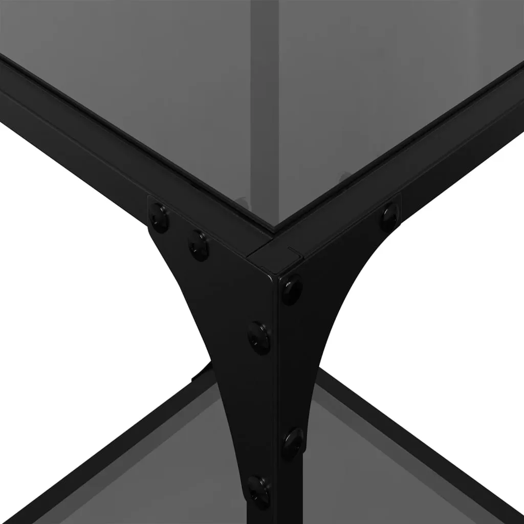 Coffee Table with Black Glass Top 30x30x40 cm Steel