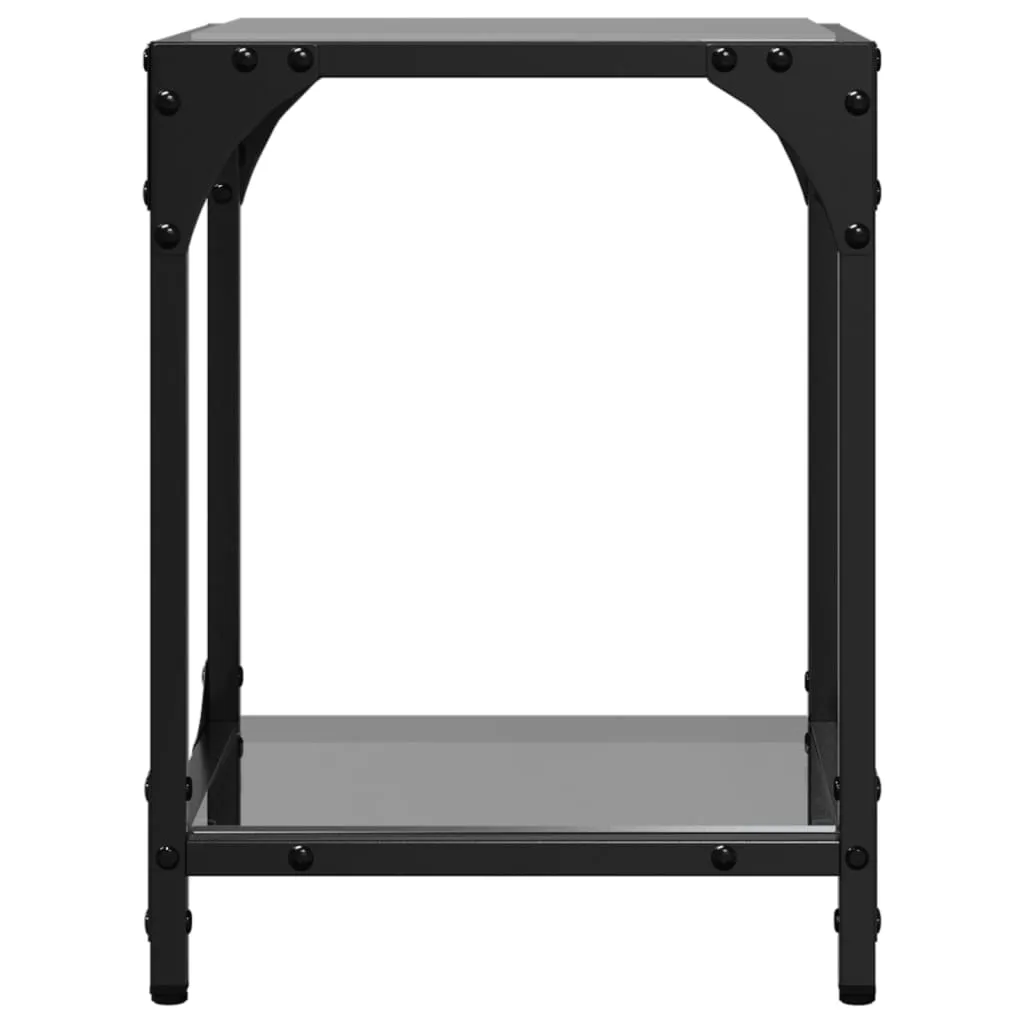 Coffee Table with Black Glass Top 30x30x40 cm Steel