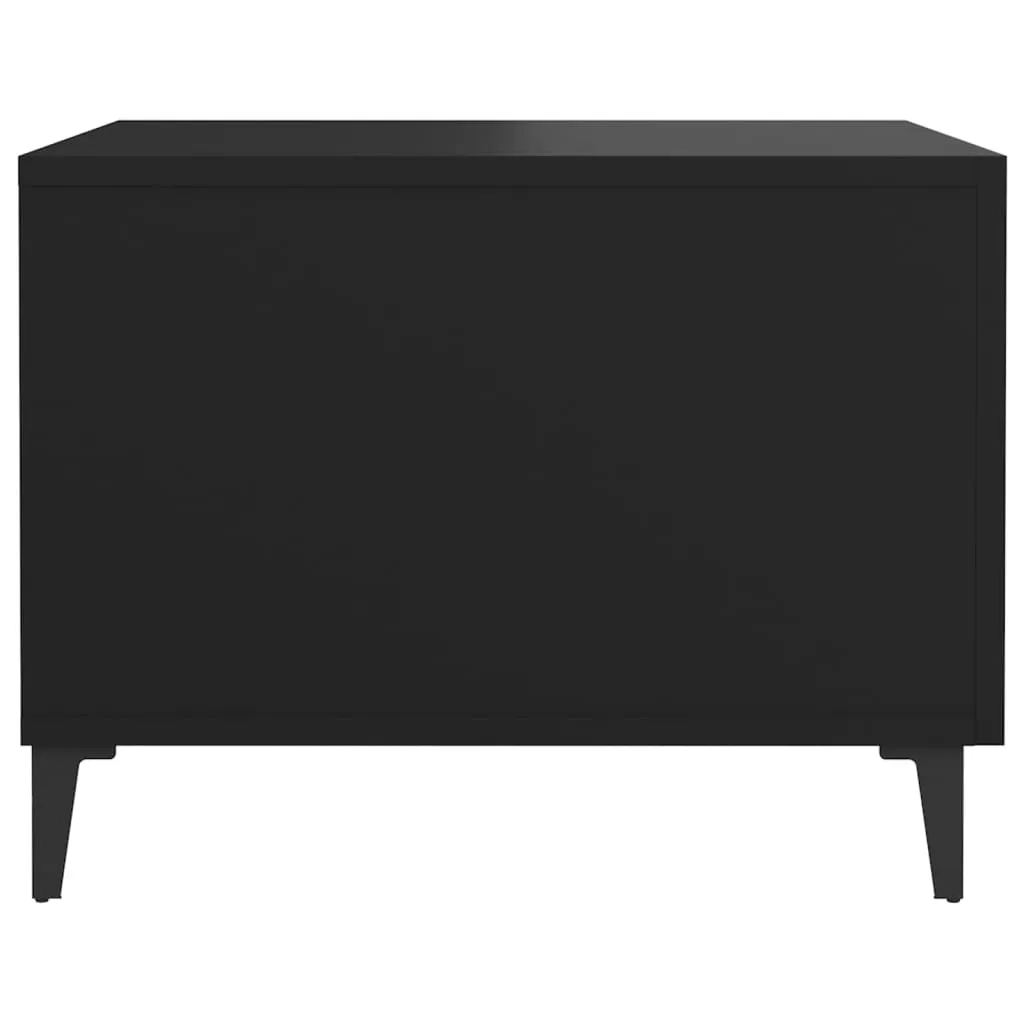 Coffee Table with Metal Legs 2 pcs Black 50x50x40 cm