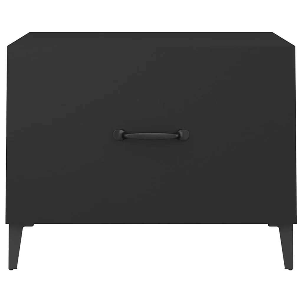 Coffee Table with Metal Legs 2 pcs Black 50x50x40 cm