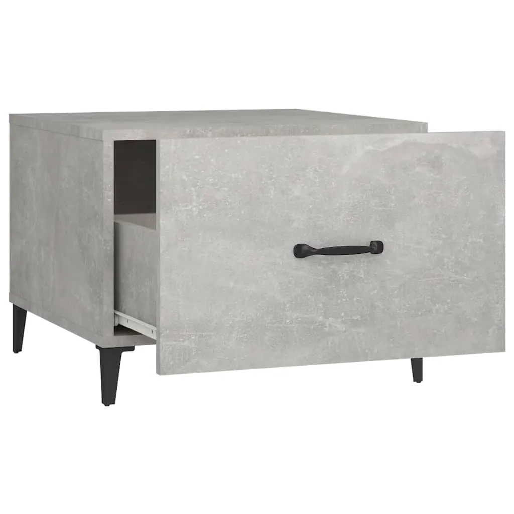 Coffee Table with Metal Legs Concrete Grey 50x50x40 cm