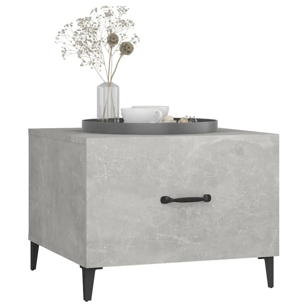 Coffee Table with Metal Legs Concrete Grey 50x50x40 cm