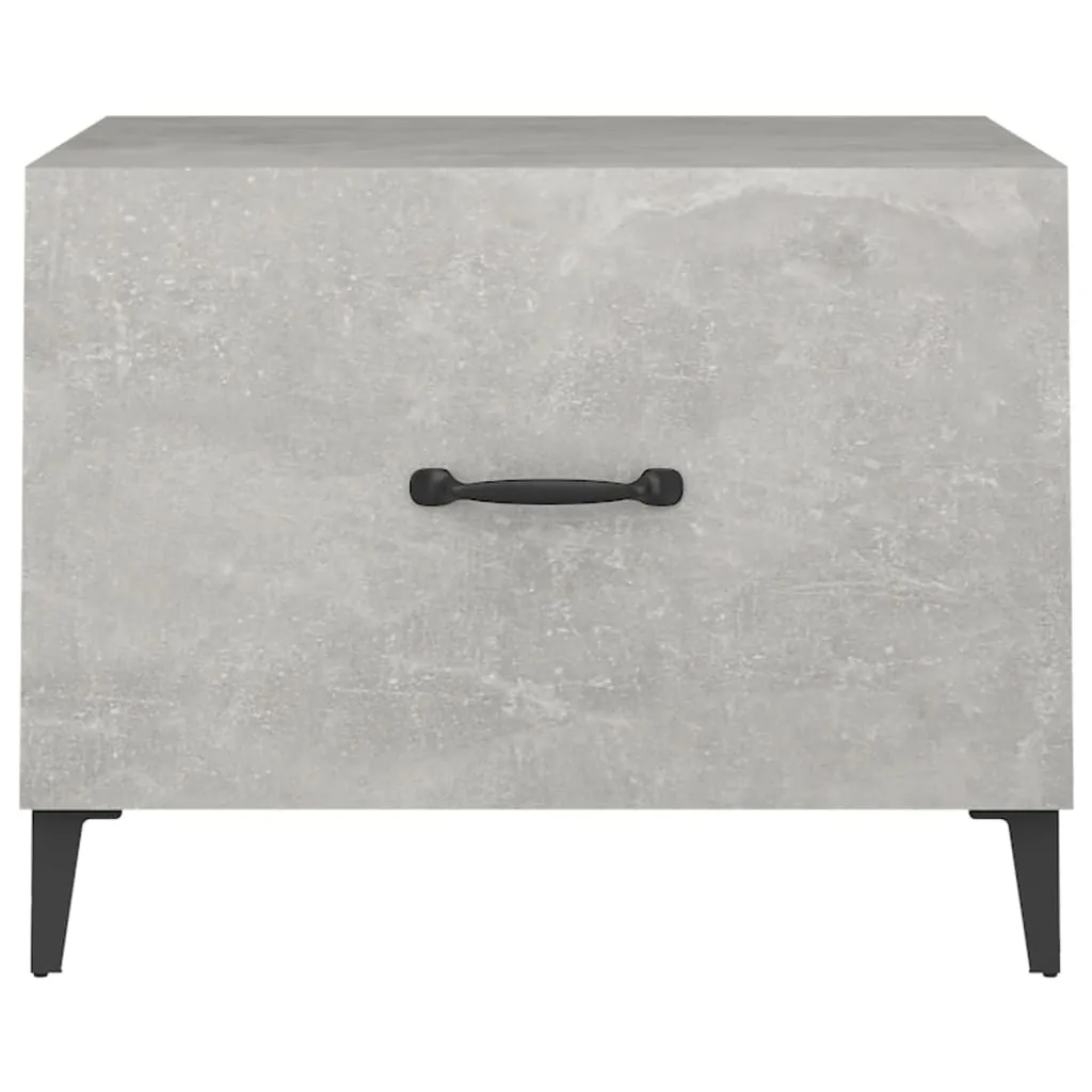 Coffee Table with Metal Legs Concrete Grey 50x50x40 cm