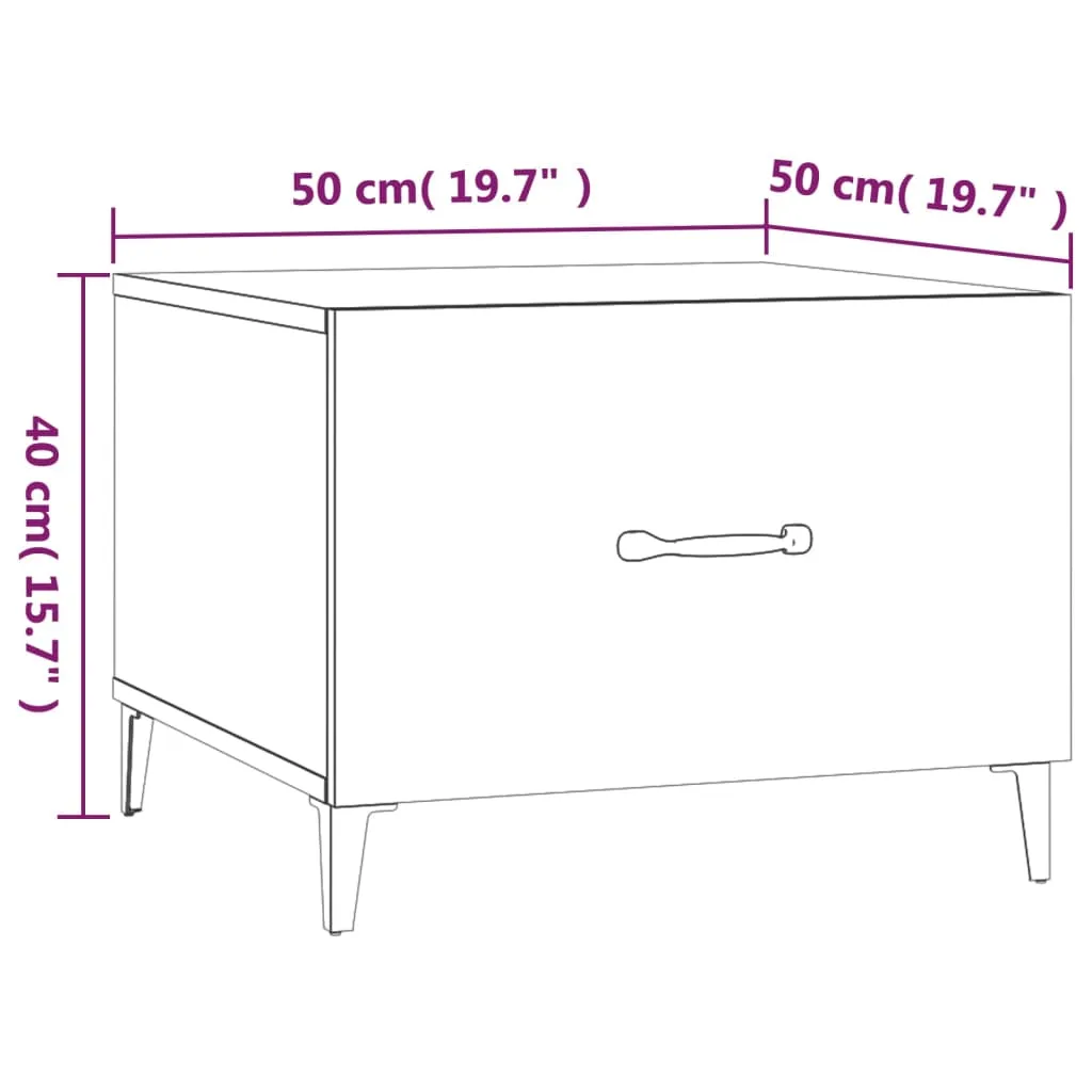 Coffee Table with Metal Legs Concrete Grey 50x50x40 cm