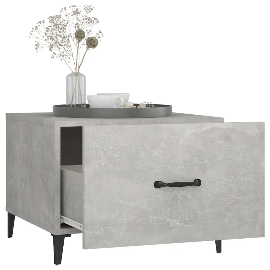 Coffee Table with Metal Legs Concrete Grey 50x50x40 cm