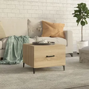 Coffee Table with Metal Legs Sonoma Oak 50x50x40 cm