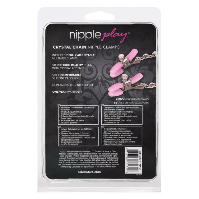 Crystal Chain Nipple Clamps (Pink)