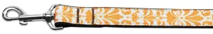 Damask Nylon Dog Leash 4 Foot Orange