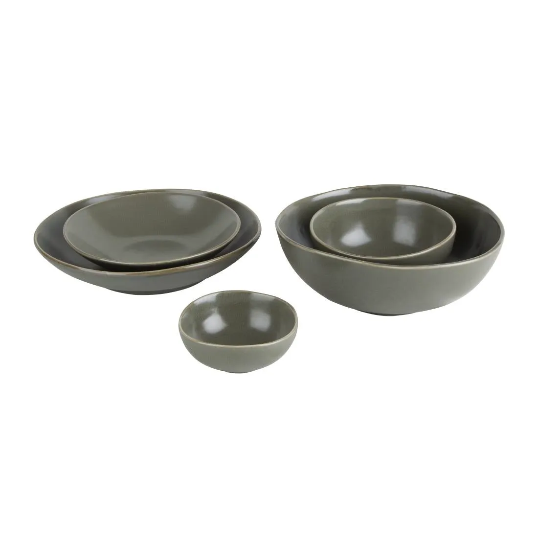 FC711 Olympia Build-a-Bowl Green Flat Bowls 250mm (Pack of 4)