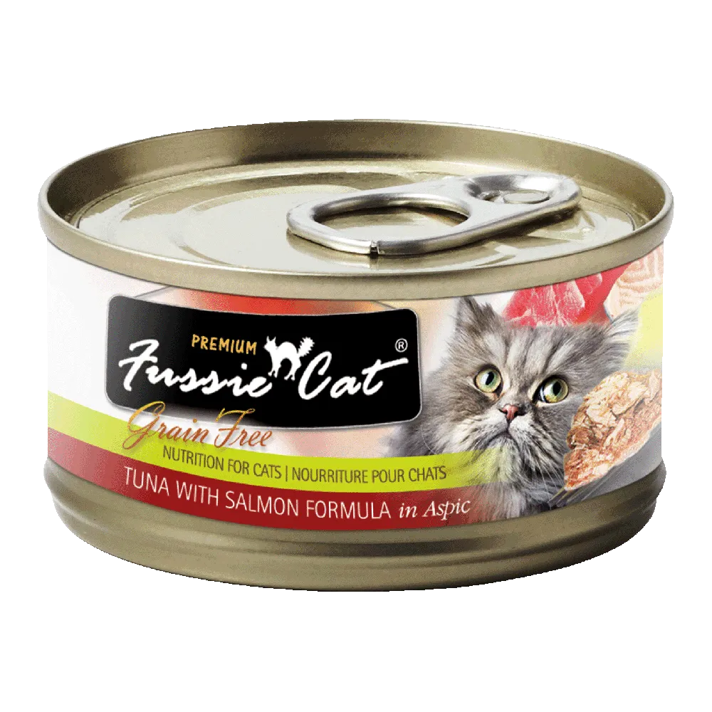 Fussie Cat Black Label Tuna with Salmon in Aspic 80g