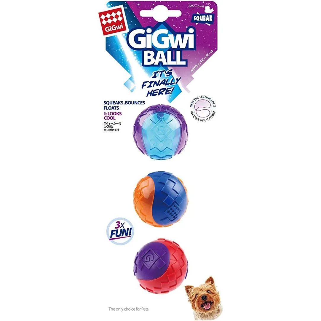 GiGwi - Squeaker Ball Dog Toy - 3pk