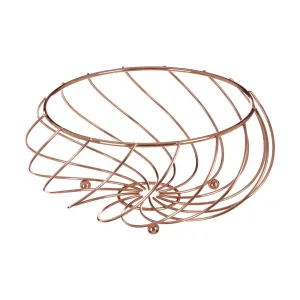 Kitchen Essentials Rose Gold Metal Rounded Fruit Basket