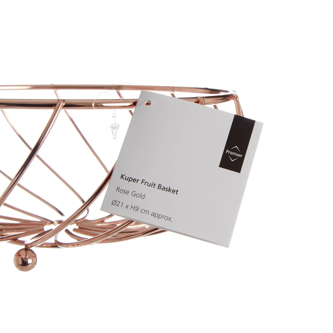 Kitchen Essentials Rose Gold Metal Rounded Fruit Basket