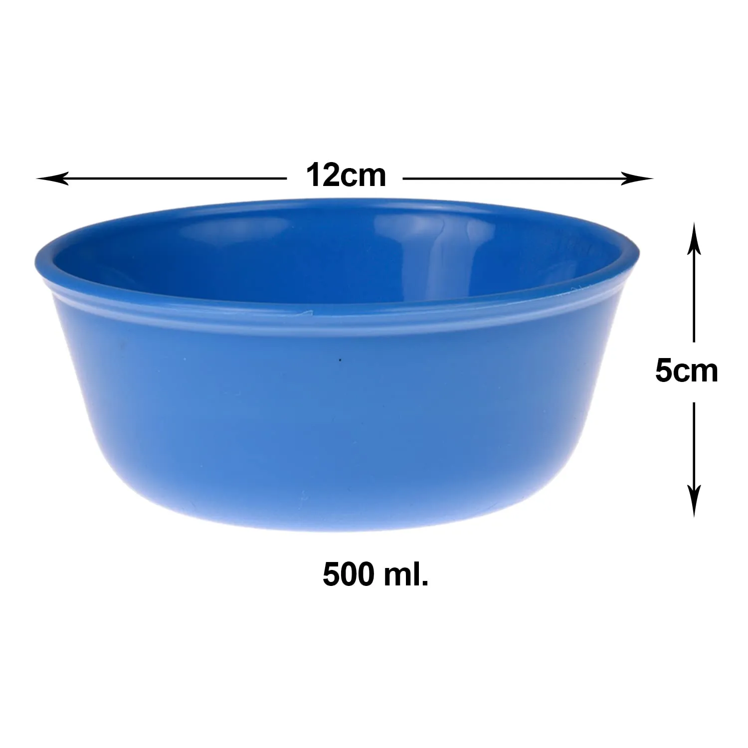 Kuber Industries Bowls|Plastic Dishwasher Safe Bowl|Serving Bowls|Bowls for Kitchen|Microwave Safe Bowls for Salad|Soup|Pasta|500 ML|Pack of 12 (Multicolor)