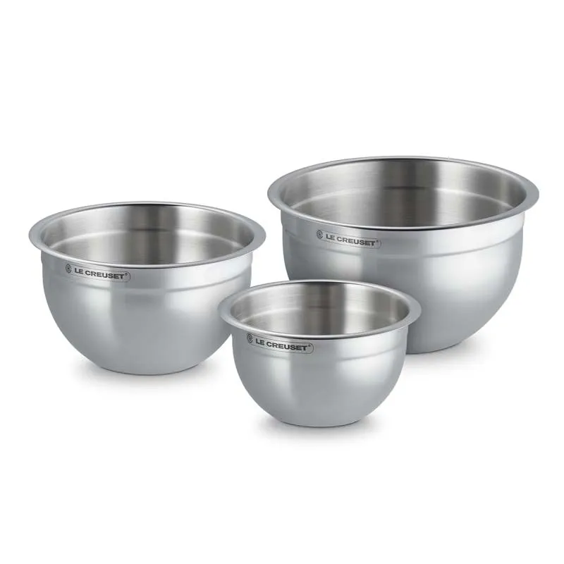 Le Creuset Stainless Steel Mixing Bowls (Set of 3)