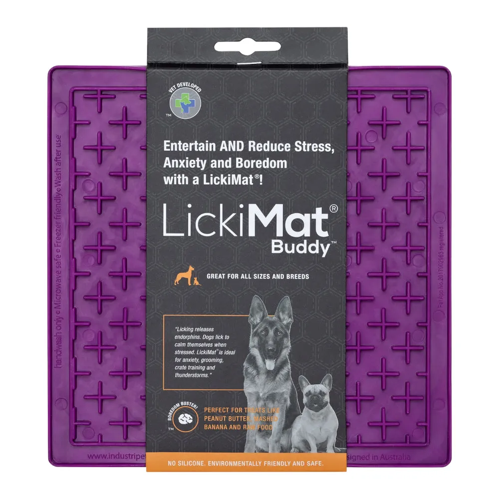 LickiMat Dog Lick Mats Slow Feeders Classic Buddy 10 Colours