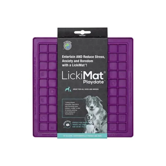 LickiMat Playdate Slow Feeder Mat for Dogs Purple*