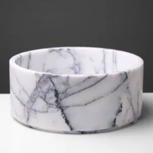 Marble Dog Bowl (White)