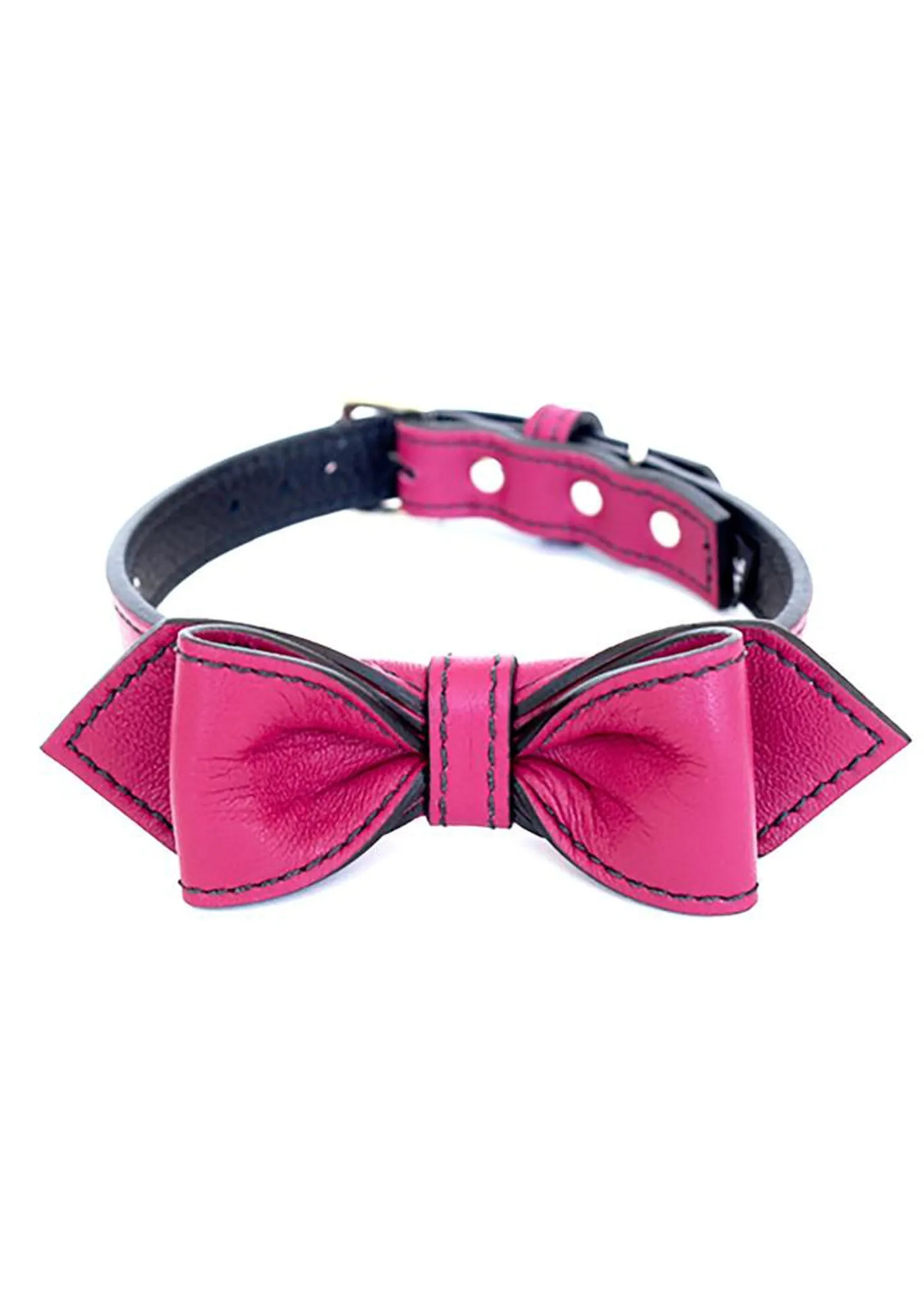 MARTINI LEATHER BOW TIE COLLAR BERRY MARTINI