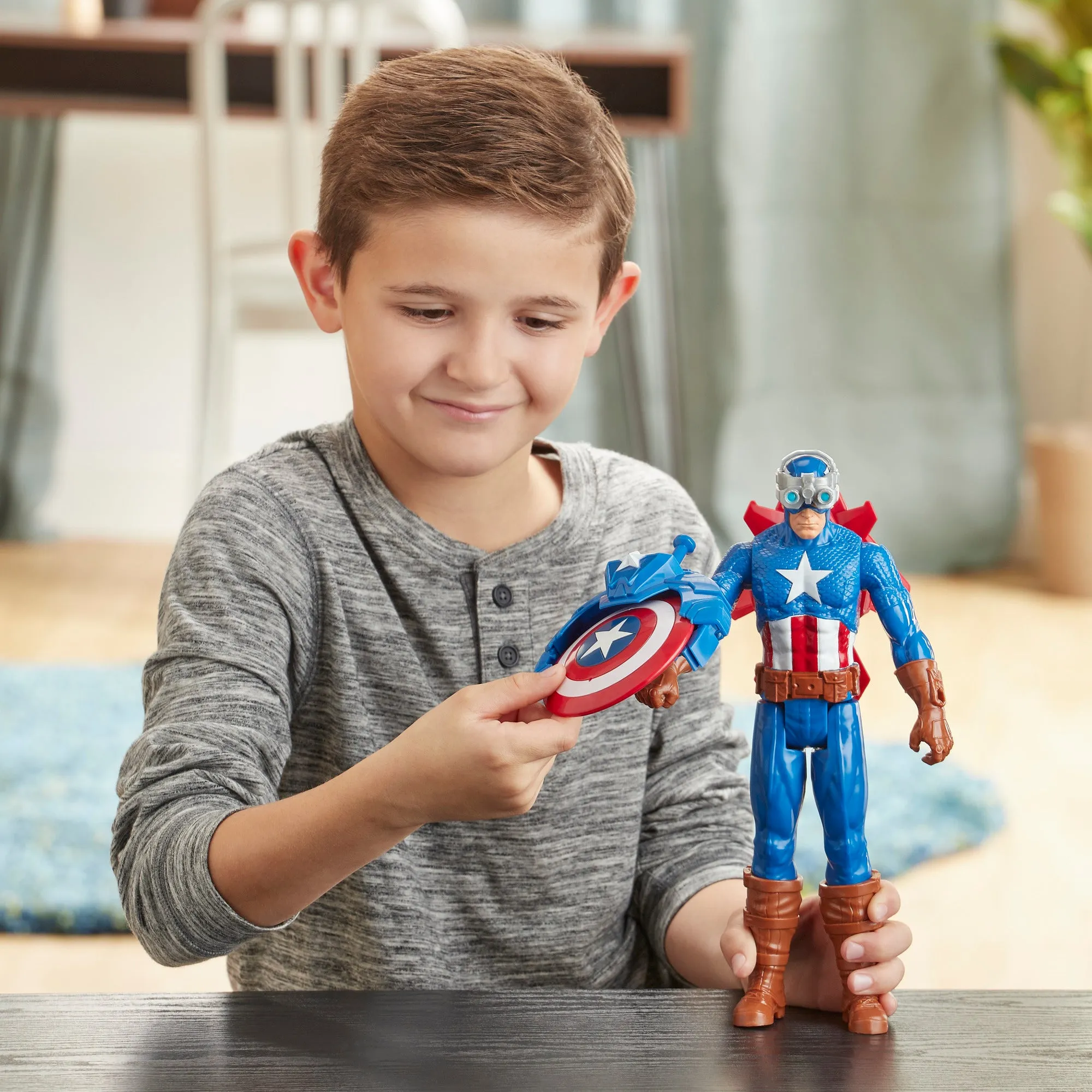 Marvel Avengers Titan Hero Series Blast Gear Captain America Action Figure Playset