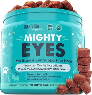 Mighty Eyes Chews for Dogs: Natural Tear Stain Remover and Eye Health Support