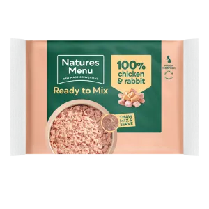 Natures Menu Ready To Mix 100% Chicken & Rabbit Block 400g