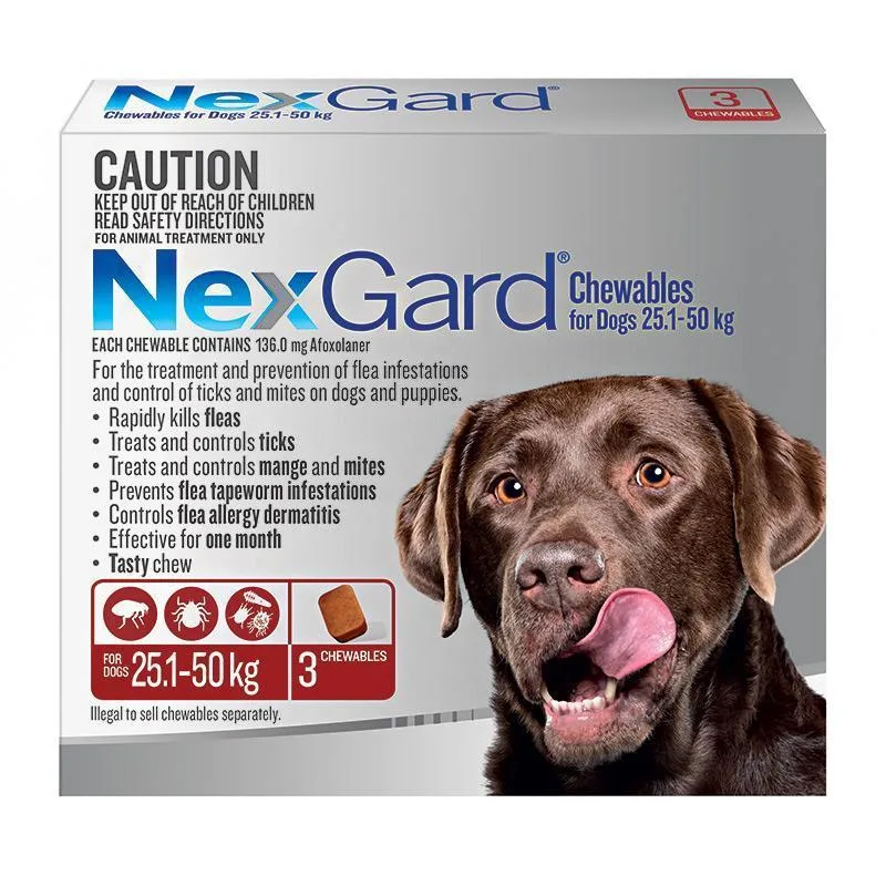 Nexgard Dog 25.1-50kg Brown 3 Pack