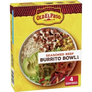 Old El Paso Burrito Bowl Kit, Seasoned Ground Beef, 11 oz