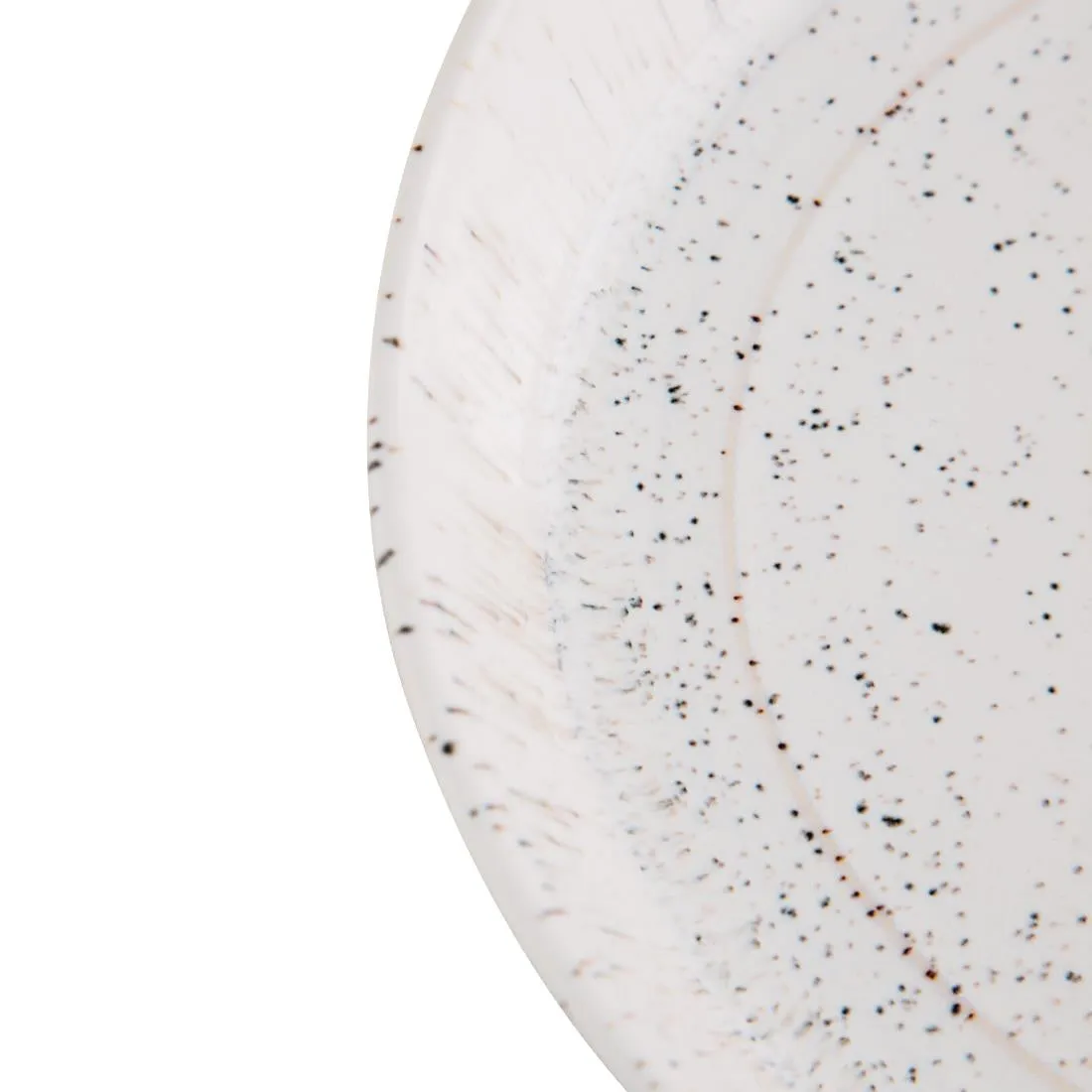 Olympia Cavolo Flat Round Bowls White Speckle 220mm (Pack of 4) - FD901