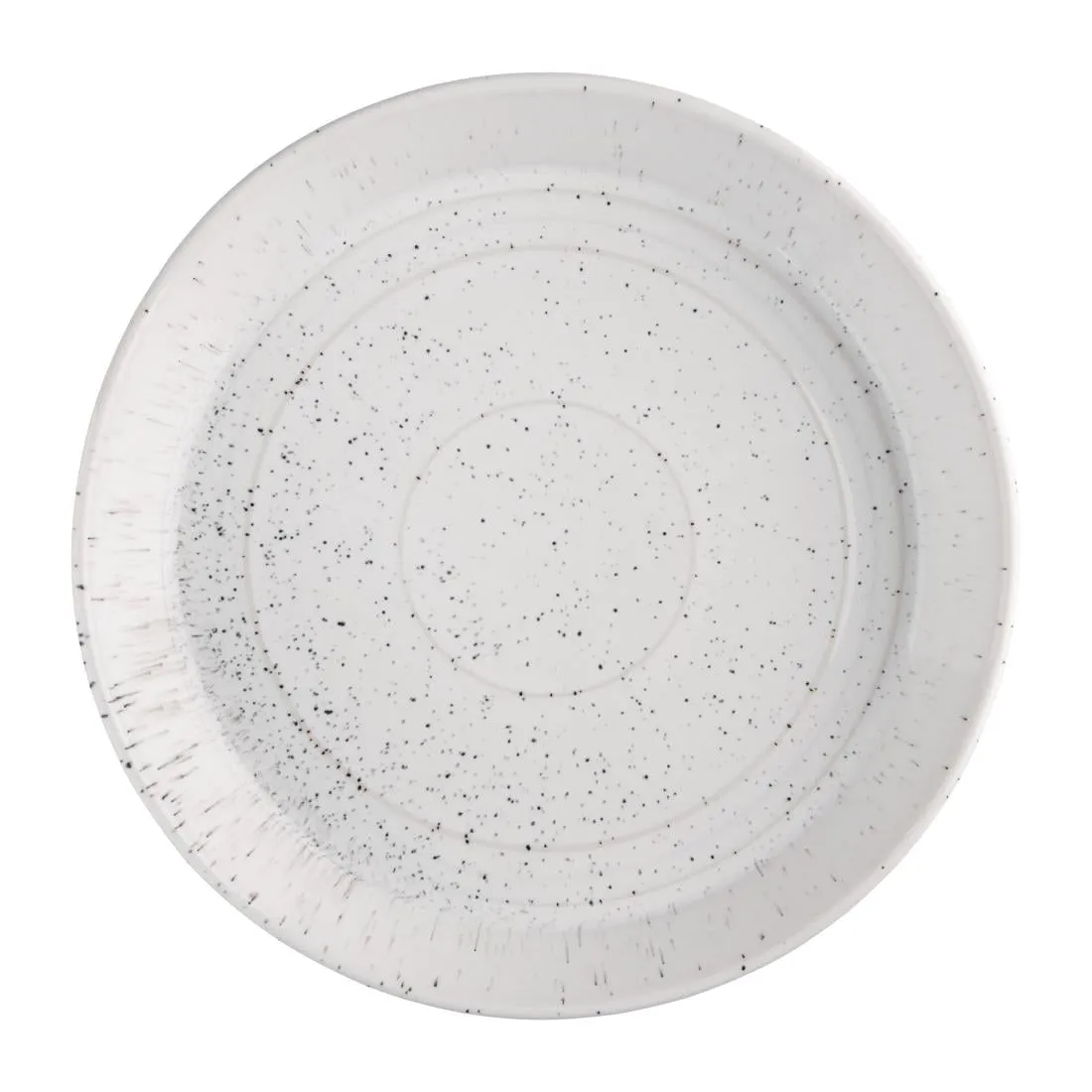 Olympia Cavolo Flat Round Bowls White Speckle 220mm (Pack of 4) - FD901