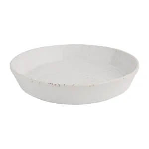 Olympia Cavolo Flat Round Bowls White Speckle 220mm (Pack of 4) - FD901