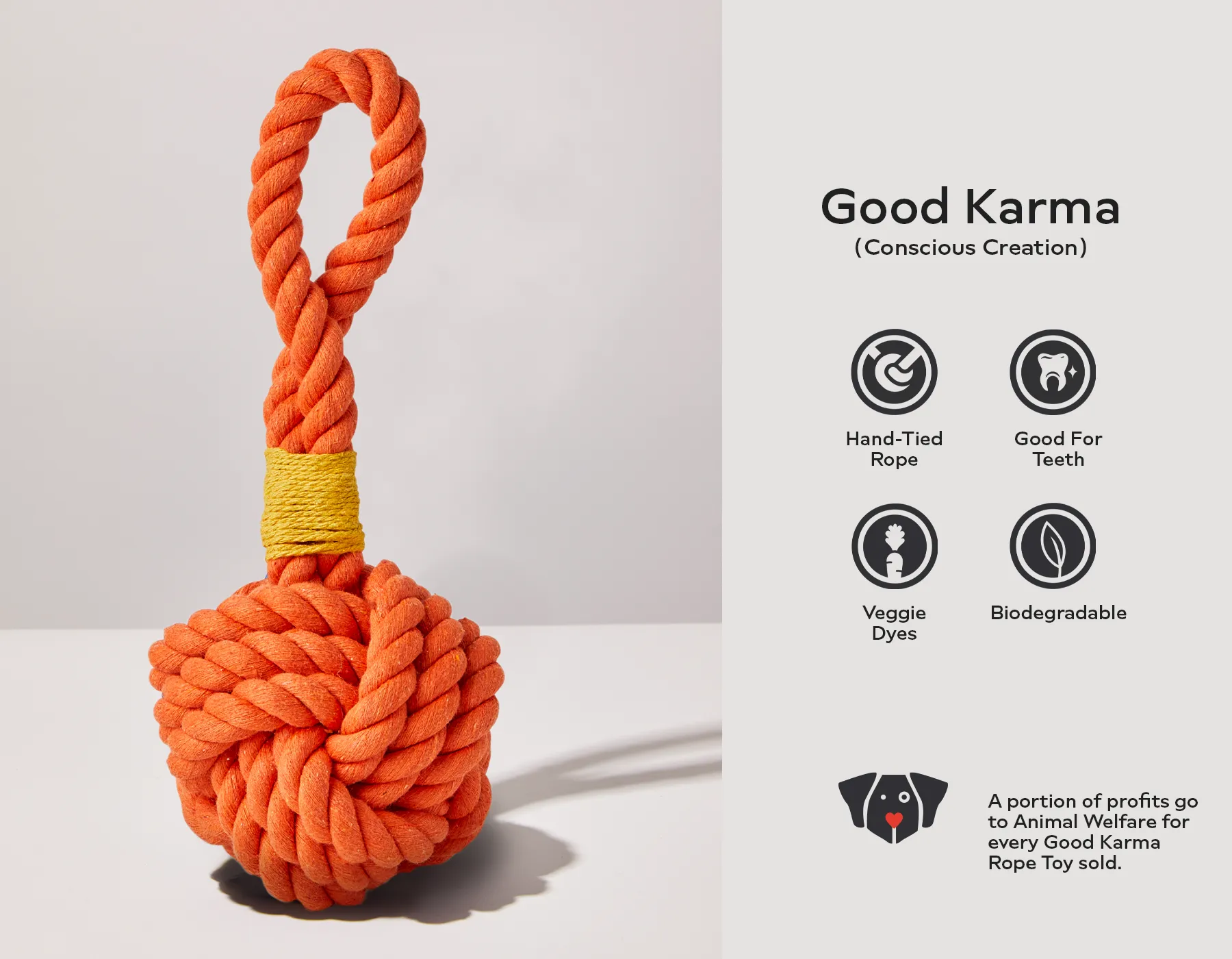 Orange Celtic Knot Tie Rope Dog Toy