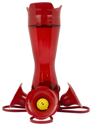 Perky-Pet 203CPBR Bird Feeder, 4-Port/Perch, Glass, Red, 8.38 in H :EA: QUANTITY: 1