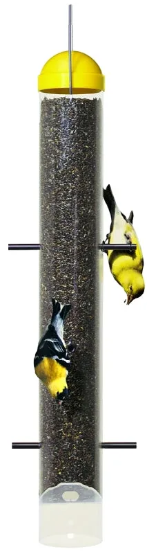 Perky-Pet 399 Thistle Bird Feeder, 19-1/4 in H, 2 lb, Plastic, Bright Yellow/Clear, Hanging Mounting :EA: QUANTITY: 1