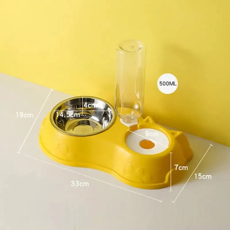 Pet Bowls w/ Auto Water Dispenser - 2 in 1