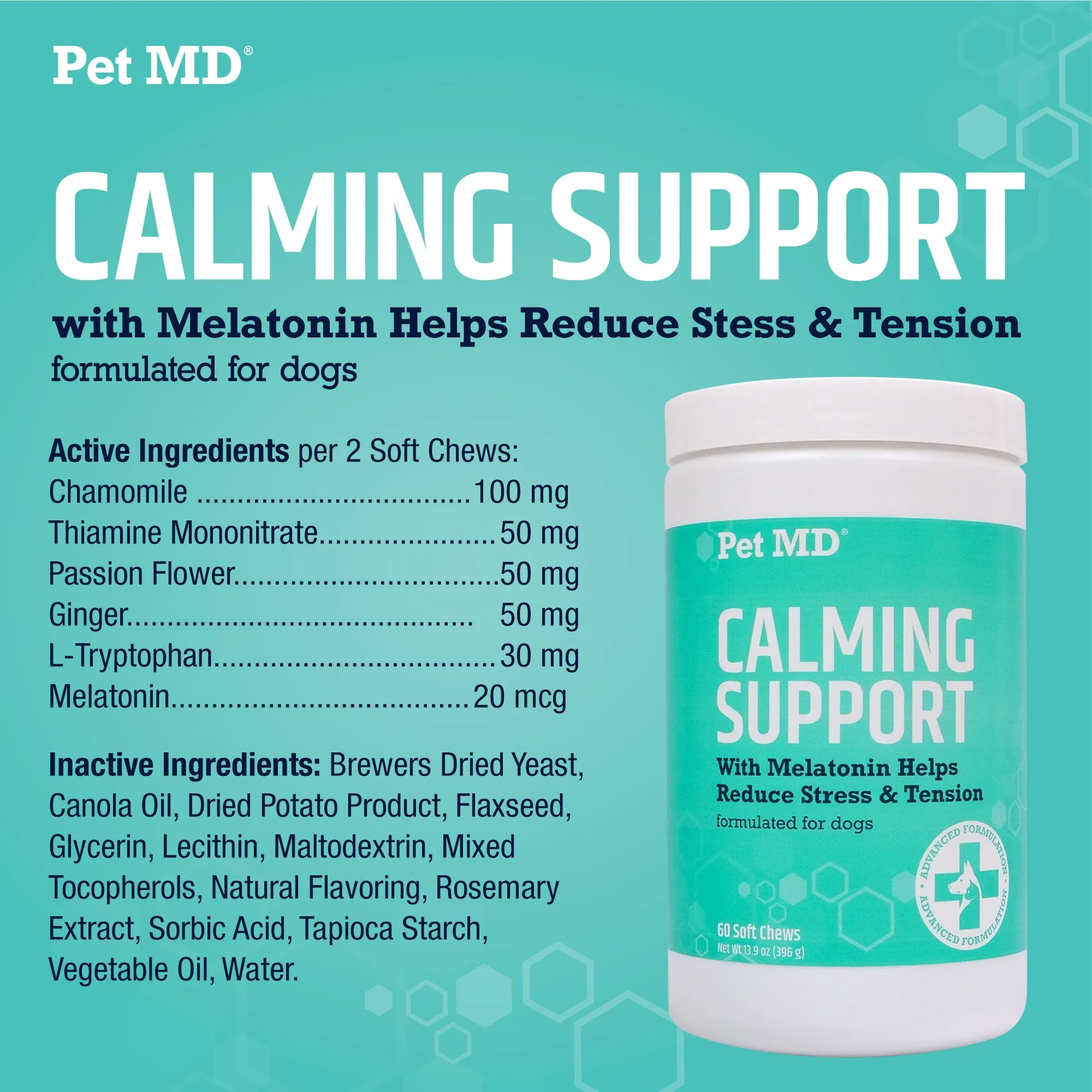 Pet MD Calming Chews for Dogs - 60 ct