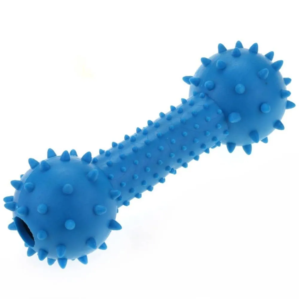 Pet Vogue Bone Shaped Rubber Chew Toy for Dogs & Cats (Blue)