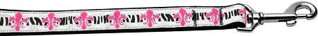 Pink Fleur de Lis 1 inch wide 6ft long Leash