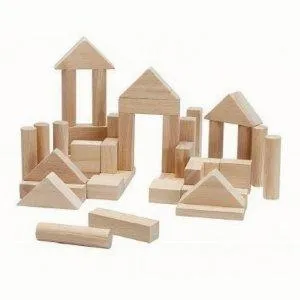 Plan Toys 40 Wooden Blocks Set in Natural