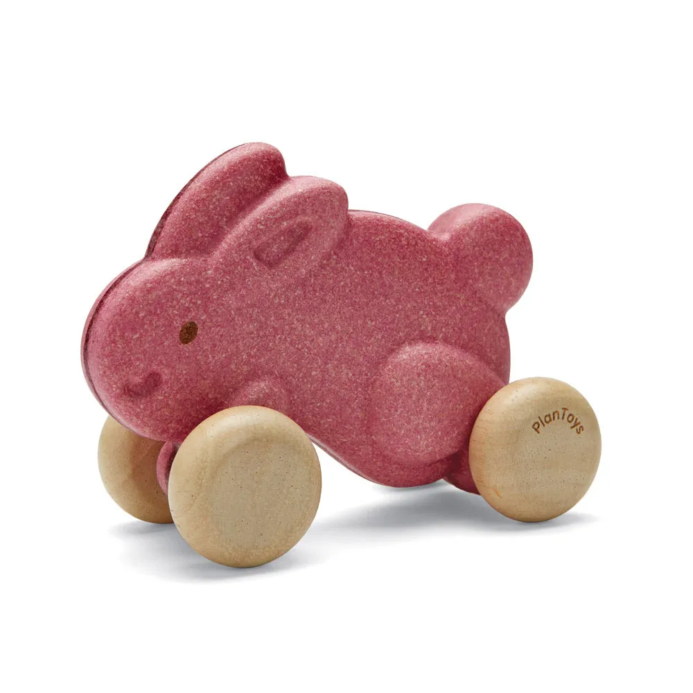 Plan Toys Push Along Bunny - Pink