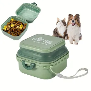 Portable DoubleLayer Pet Bowls perfect for Outdoor Traveling