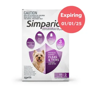 Simparica Extra Small Dog Chews 2.6-5kg 3 Pack