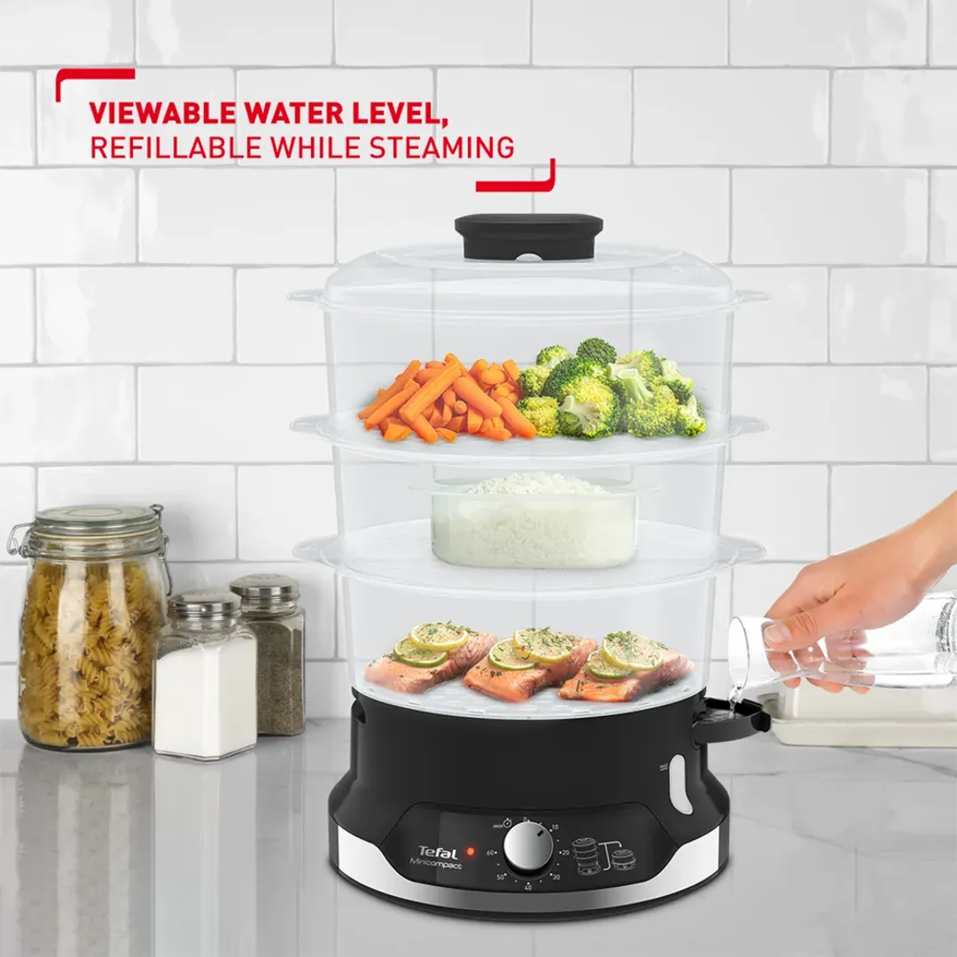 Tefal VC2048 9.0L Ultracompact 3-Bowl Food Steamer